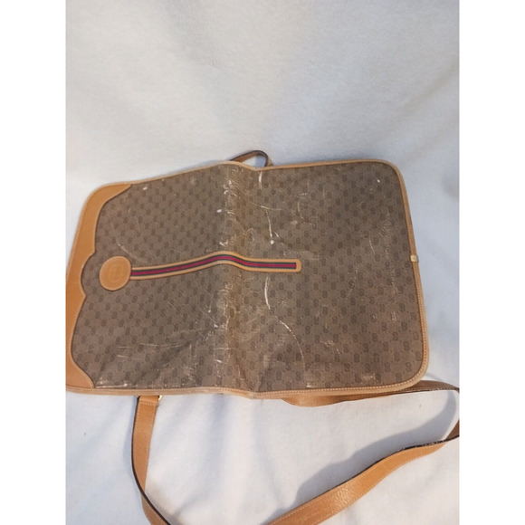 1980'S GUCCI RED & GREEN Ribbon WEB MONOGRAM GG CROSSBODY STYLE Shoulder Bag - Picture 10 of 15